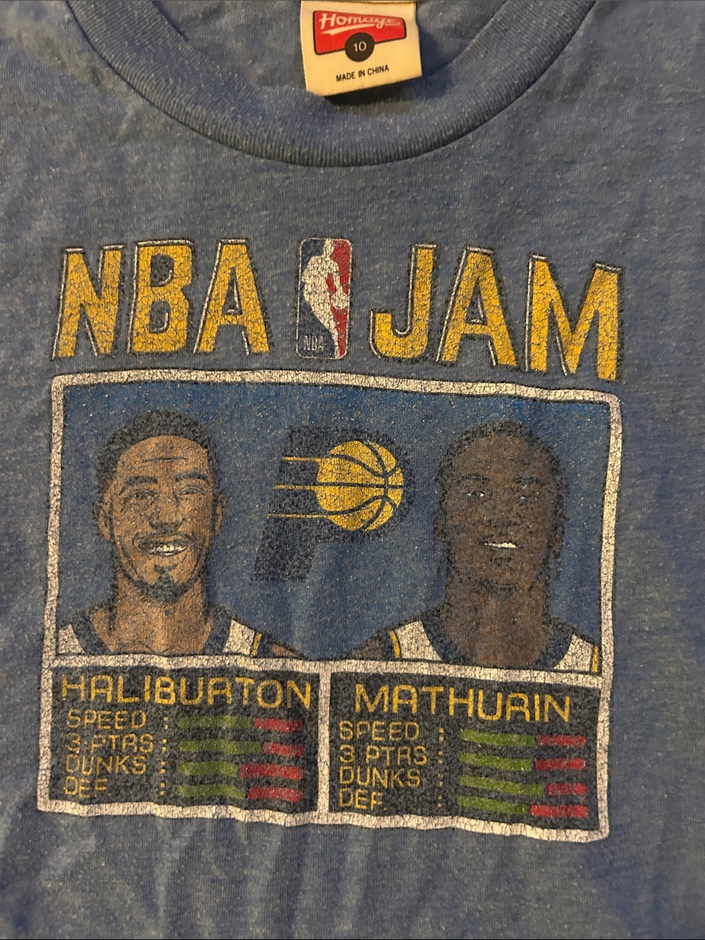 Homage NBA Jam Blue Graphic Tee - Haliburton & Mathurin - Youth
